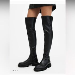 AllSaints 
Leona Over The Knee Leather Boot
Originally $400